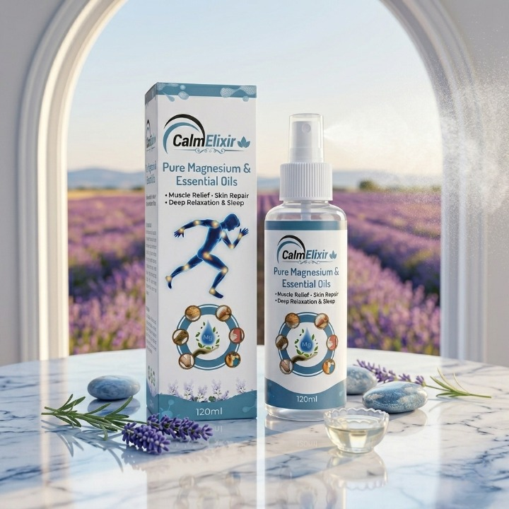 CalmElixir Magnesium Spray With Essential Oils For Muscle Relief Skin Repair Relaxation 120ml - Image 3