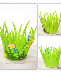 Easter Baskets – Portable Round Non-Woven Buckets for Kids & Adults | Small Woven Party & Birthday Decoration Supplies