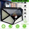 100 LED Solar Power Sensor Wall Light – IP65 Waterproof Outdoor Security Motion Sensor Lamp with 3 Lighting Modes