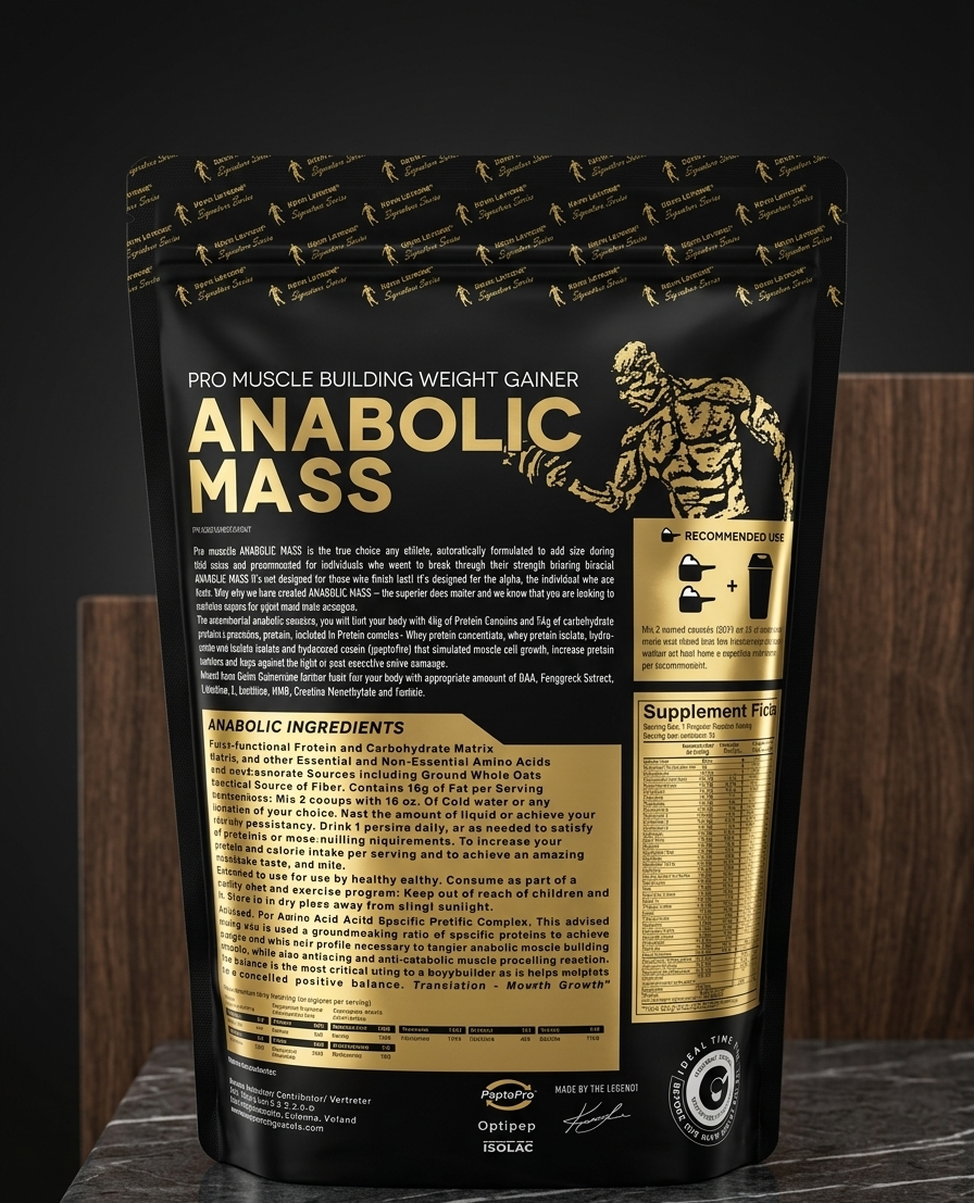Kevin Levrone Anabolic Mass Gainer 1KG (2.2lbs) High-Calorie Muscle Building Protein Powder - Image 2