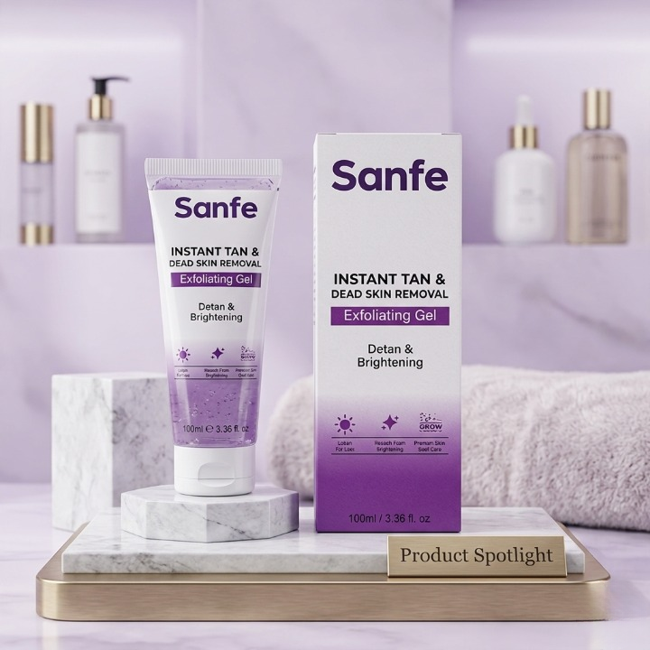 Sanfe Instant Tan And Dead Skin Removal Exfoliating Gel Detan Brightening 60ml - Image 3