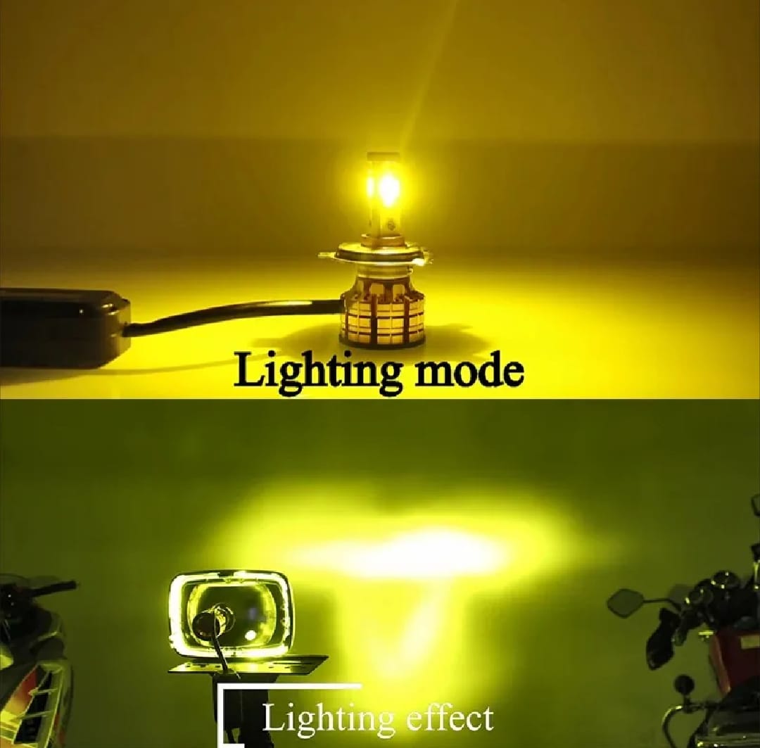 M3 LED Motorbike Headlight Bulb with Cooling Fan – 55W 3-Color Flash (White/Yellow/High Beam) Waterproof Universal Fit - Image 3