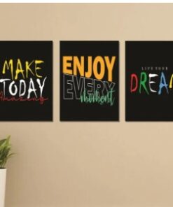 Set of 3 Wooden Photo Tile Wall Art Frames (8×11 Inches) – Premium MDF Spiritual Wall Décor with Easy Stick Back