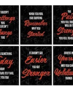 set of 6 Motivational sticky canvas frames for wall decore / sticky phototiles for office and home workplace