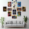 Wooden Sticky Tiles 12Pcs Set Featuring Vibrant Islamic Calligraphy Wall Art In 5x7 Inches Frame Size