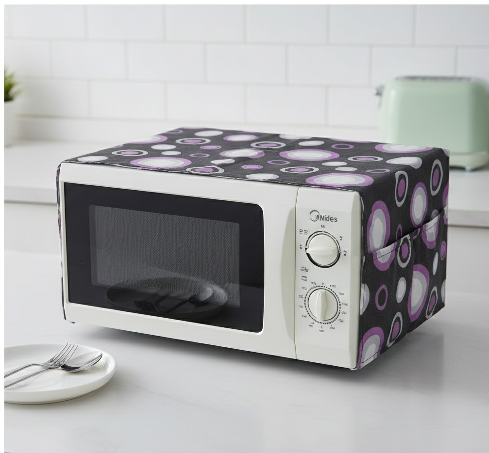 Oven Cover Kitchen Microwave Cover Waterproof Oil Dust Double Pockets Microwave Oven Cover (Random Design) - Image 3