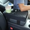Car Armrest Cushion with Cup Holder & Storage Box – PU Leather Center Console Organizer Cover | Universal Fit - Image 3