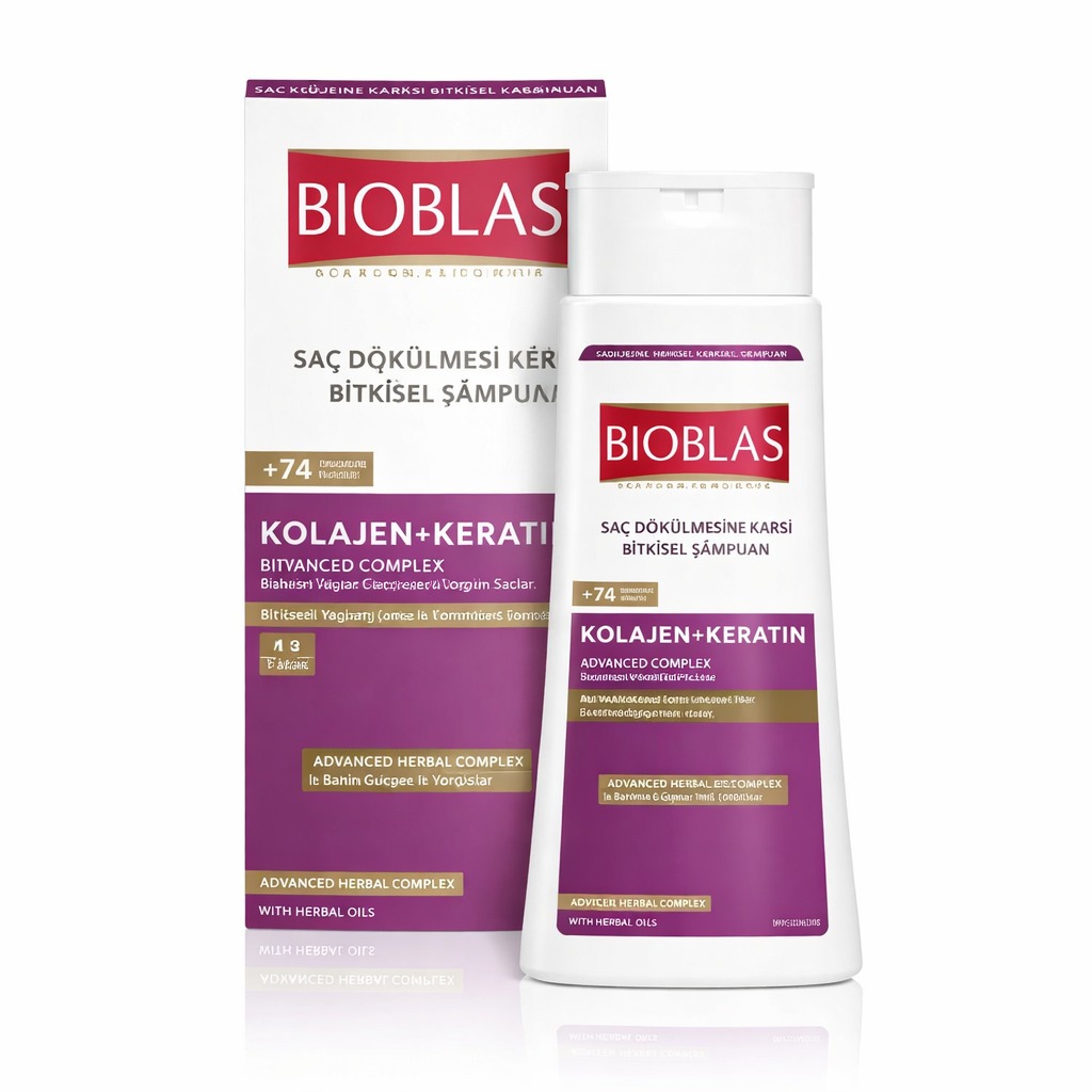 Bioblas Collagen + Keratin Hair Loss Herbal Shampoo – Anti-Hair Fall & Volumizing Formula (360ml) - Image 3