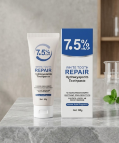 7.5% nHAP White Tooth Repair Toothpaste - Hydroxyapatite Enamel Strengthening & Whitening Formula (80g)
