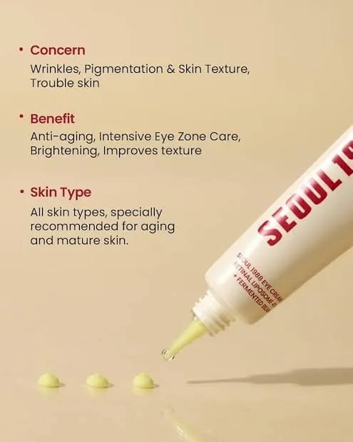 K-SECRET SEOUL 1988 Eye Cream: Retinal Liposome 2% + Fermented Black Bean – Advanced Anti-Aging & Brightening Formula - 30ml - Image 2