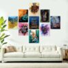 Set of 9 Premium Wall Art Photo Tiles – Modern Home Decor Sets 8x11