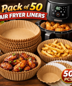 Pack Of 50 Air Fryer Liners | Disposable Air Fryer Plates | Butter Paper Liner For Air Fryer