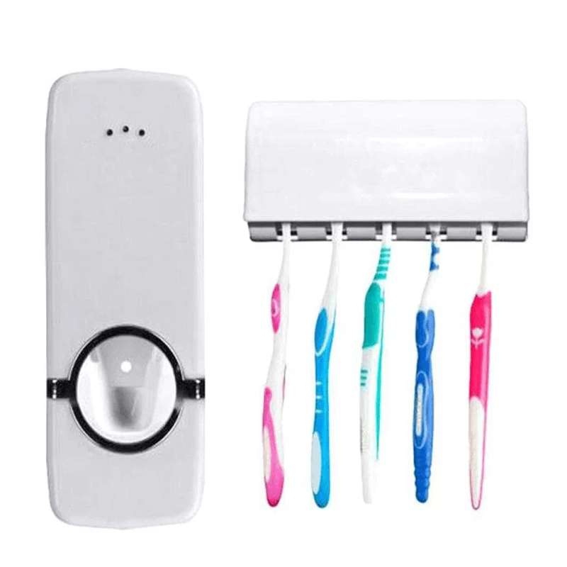 Automatic Toothpaste Dispenser With Toothbrush Holder Easy Use Bathroom Accessory - Image 3