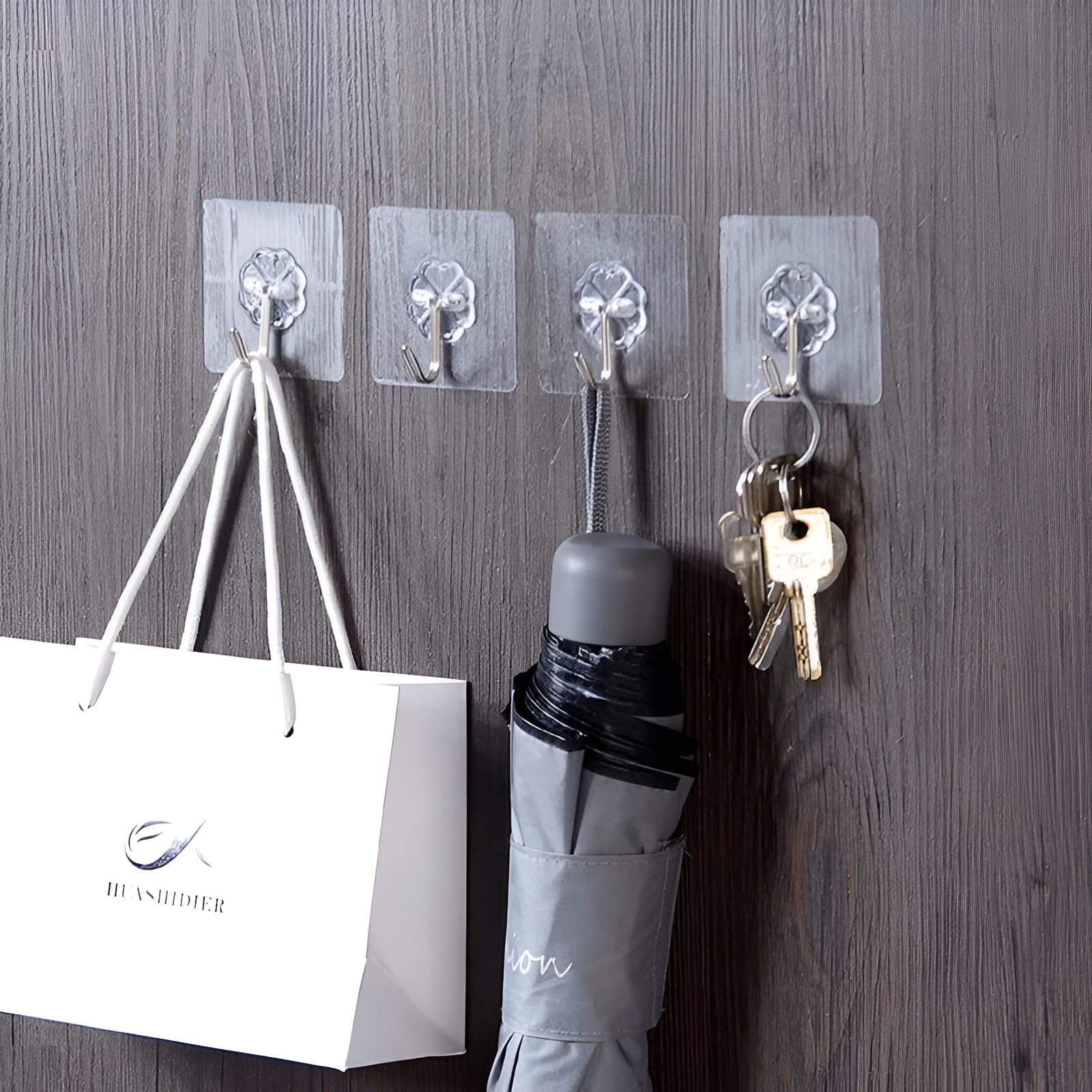 Transparent Strong Self Adhesive Door Wall Hooks For Hanging Kitchen Bathroom Accessories 10 Pcs - Image 4