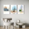 Set of 3 Premium Wall Art Photo Tiles – Modern Home Decor Sets 8x11