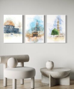 Set of 3 Premium Wall Art Photo Tiles – Modern Home Decor Sets 8x11