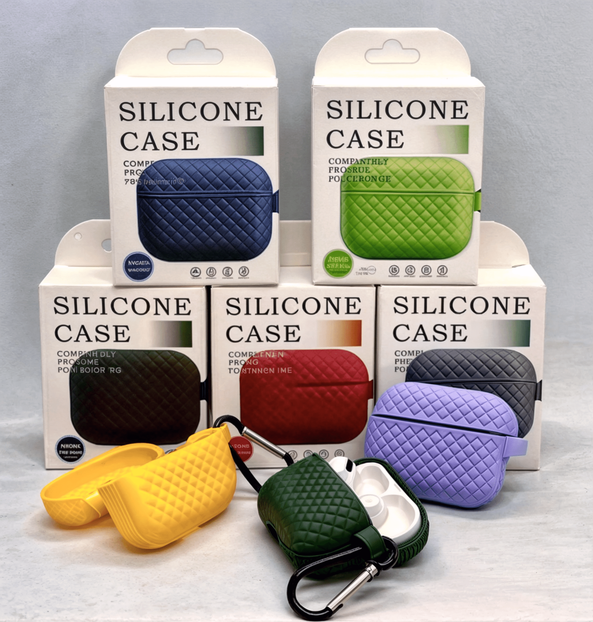 Silicone Breathable Braided Case Cover – Soft TPU Protective Charging Case (Random Color) - Image 3