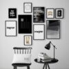 Set Of 10 Modern Motivational Photo Frames Black And White Inspirational Quotes And Abstract Designs Wooden MDF | Double Tape Includes