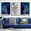 set of 3 Motivational sticky wooden frames for home office wall decore / sticky phototiles