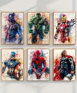 Set of 6 wall art sticky wooden canvas frames for home decore / sticky phototiles