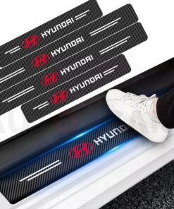 Set Of 4 Carbon Fiber Car Door Sill Protector Stickers 2 Pcs 23.5 Inches 2 Pcs 15.5 Inches Scratch Resistant | Random Design