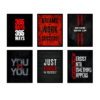 Set of 6 Motivational Wall Art Frames – 8x11" MDF with Sticky Backing