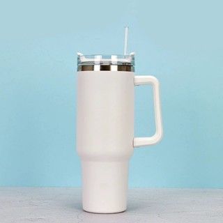 Insulated Stainless Steel Tumbler with Handle and Straw - 40oz (Random Color) - Image 3