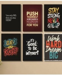 Set of 6 Wooden Photo Tile Wall Art Frames (8×11 Inches) – MDF Spiritual Wall Décor with Easy Stick Back