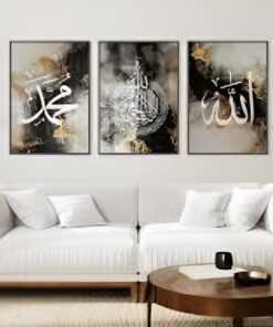 set of 3 sticky wooden frames for home office wall decore / sticky phototiles