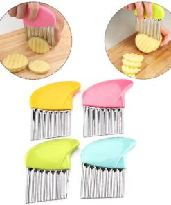 French Fry Crinkle Cutter – Stainless Steel Wavy Slicer Knife for Potatoes
