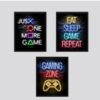 Set Of 3 Sticky Wooden Canvas Frames For Wall Decore Aesthatic Art / Sticky Phototiles For Room Wall Decoration