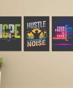 Set Of 3 Motivational Sticky Canvas Frames For Wall Decore / Sticky Phototiles