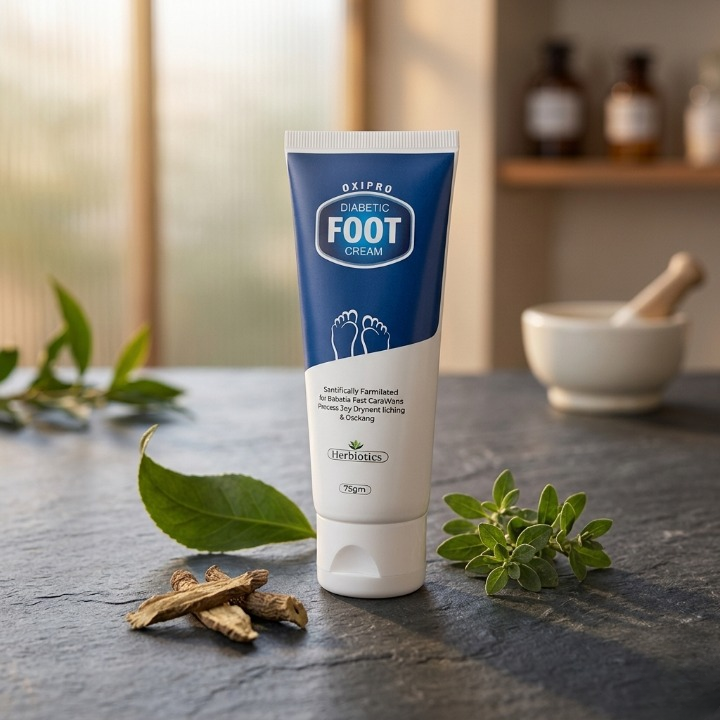 Herbiotics Oxipro Diabetic Foot Cream | Intensive Healing for Dry, Cracked & Itching Feet | Scientific Formula for Daily Foot Care | 75g - Image 3