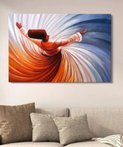 Sufi Whirling Dervish Wooden Art Frame | Spiritual Rumi Wall Decor | Artistic Islamic Home Decoration Piece | 12x16 Inches