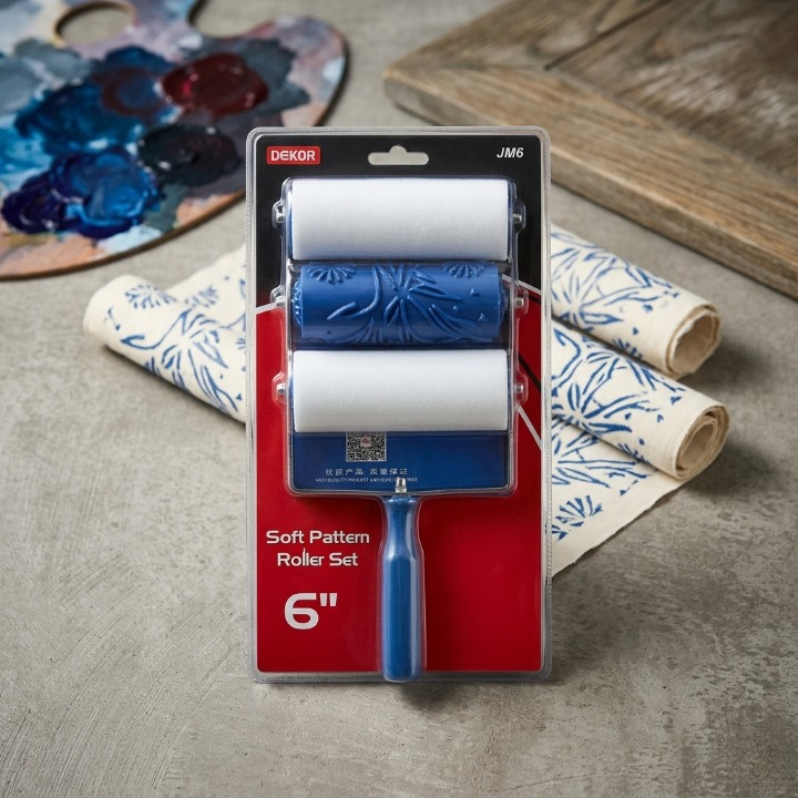Roller Pattern Set – Paint Roller with Textured Design for Wall Decoration (6 Inch) - Image 2