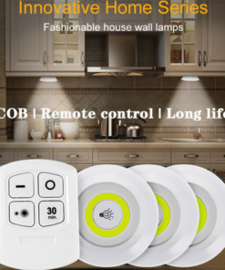 Pack of 3 LED Remote Control Lights – Tap Lights with Self Adhesive for Cabinet