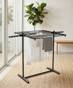 Folding Cloth Drying Stand | Multi-Tier Laundry Organizer With Extendable Wings | Space-Saving Durable Rack For Clothes