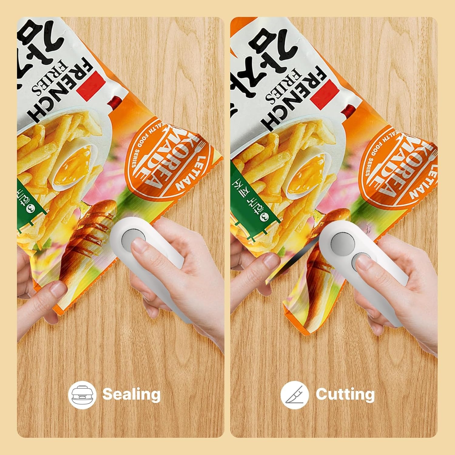 1 Pc Mini Heat Sealing Machine 2-in-1 Cutter & Sealer | USB Rechargeable Food Bag Sealer for Snacks & Storage (Random Color) - Image 4