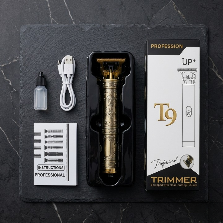 Vintage T9 Professional Hair Trimmer – Cordless Rechargeable Metal Hair & Beard Clipper - Image 4