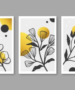 SET OF 3 FLOWER FRAME PHOTO TYPE FRAME