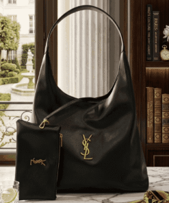 Luxury YSL Imported Tote Bag (Large Capacity) – High-Quality Black Leather Shoulder Bag with Pouch | Premium Designer Bag( without box)