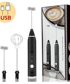 2 In 1 Rechargeable Milk Frother Wand – Powerful Handheld Whisk & Drink Mixer For Coffee