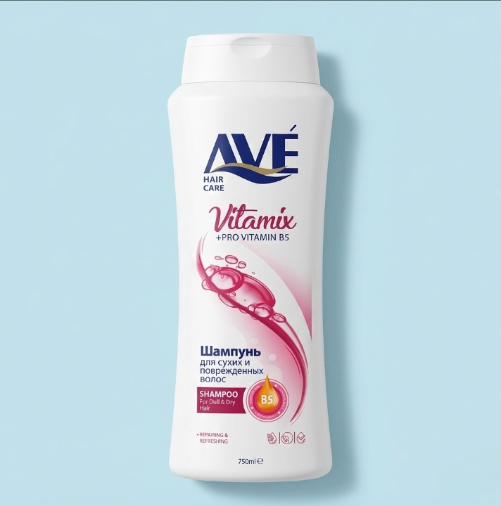 AVE Shampoo 750ml – Made in Iran with Multivitamin Extract for Strong and Healthy Hair - Image 3