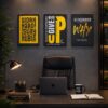 Set of 3 Premium Wall Art Photo Tiles – Modern Home Decor Sets 8x11