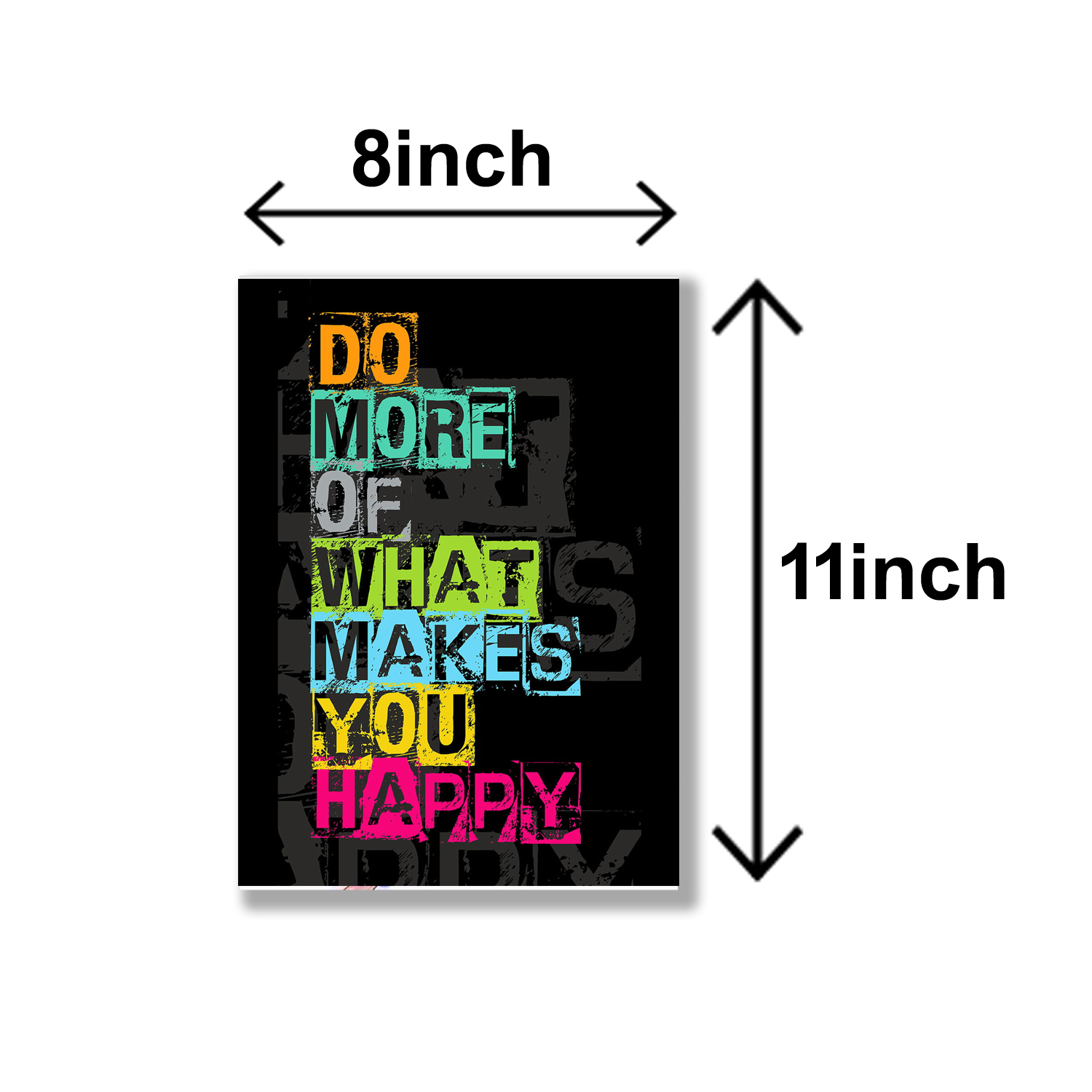 set of 6 Motivational sticky canvas frames for wall decore / sticky phototiles