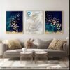 set of 3 sticky wooden frames for home office wall decore / sticky phototiles