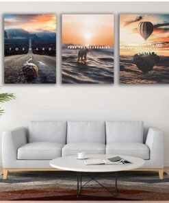 set of 3 Motivational sticky canvas frames for wall decore / sticky phototiles for office and home workplace