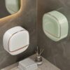 1PC Soap Box Wall Mounted Light Luxury Soap Holder Punch Free Drain Laundry Soap Box Easy Cleaning | Random Colour - Image 2