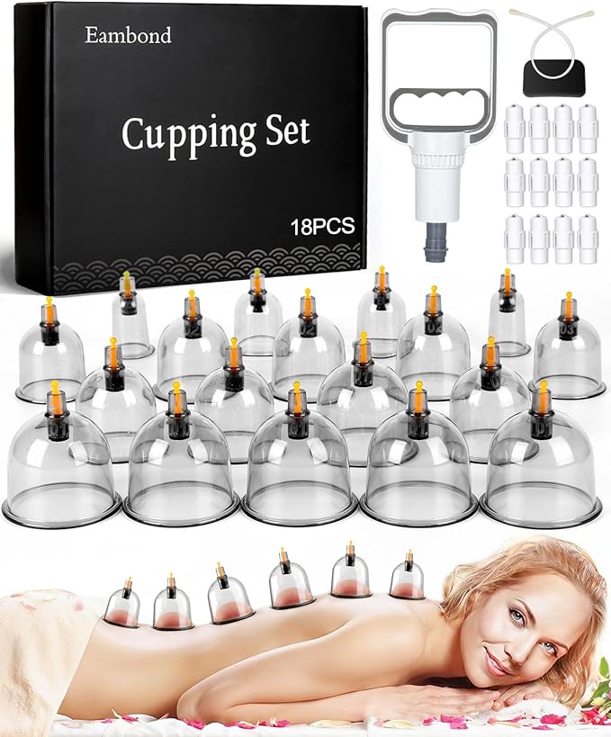 10-Piece Hijama Cupping Therapy Set – Vacuum Suction Massage Cups with Pull-Out Pump | Pain Relief