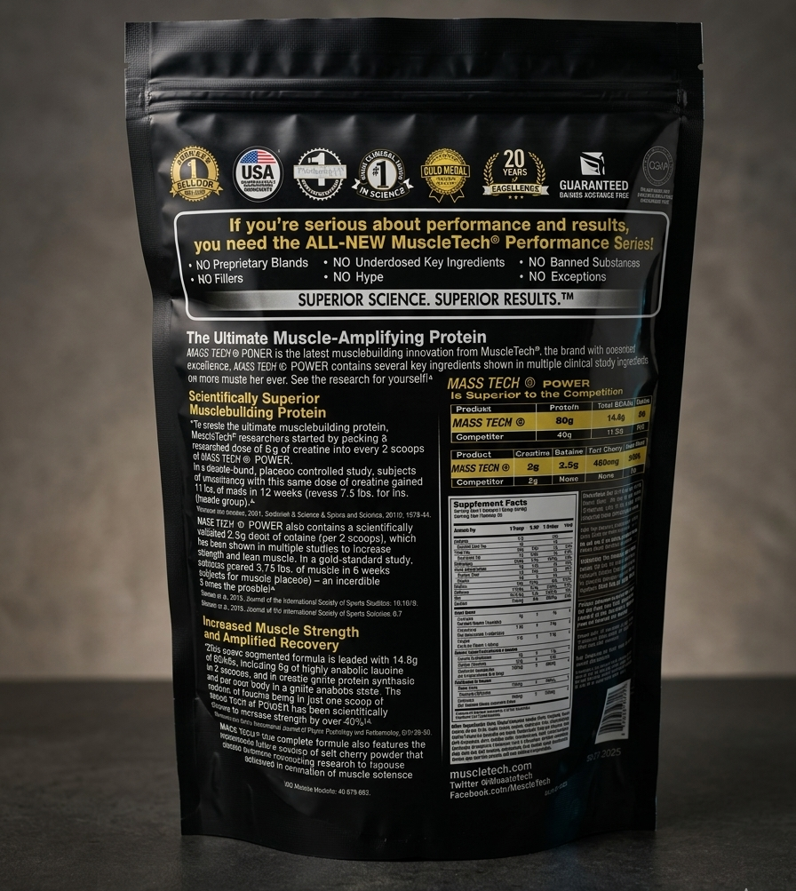Mass Tech Advance Muscle Mass Gainer Powder 2LB | High-Calorie Weight Gainer for Muscle Size & Strength - Image 2